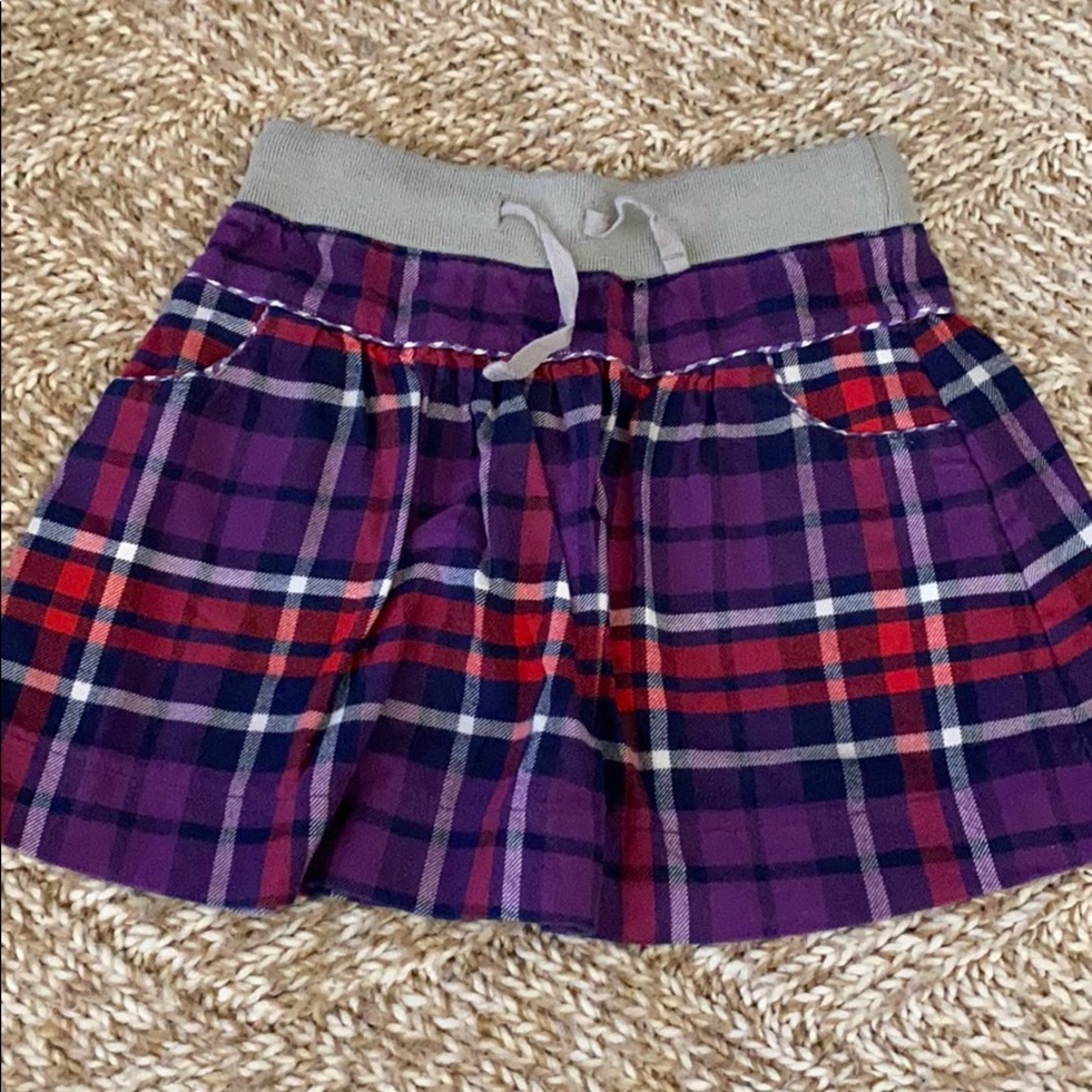 Mini Boden plaid flannel skirt.